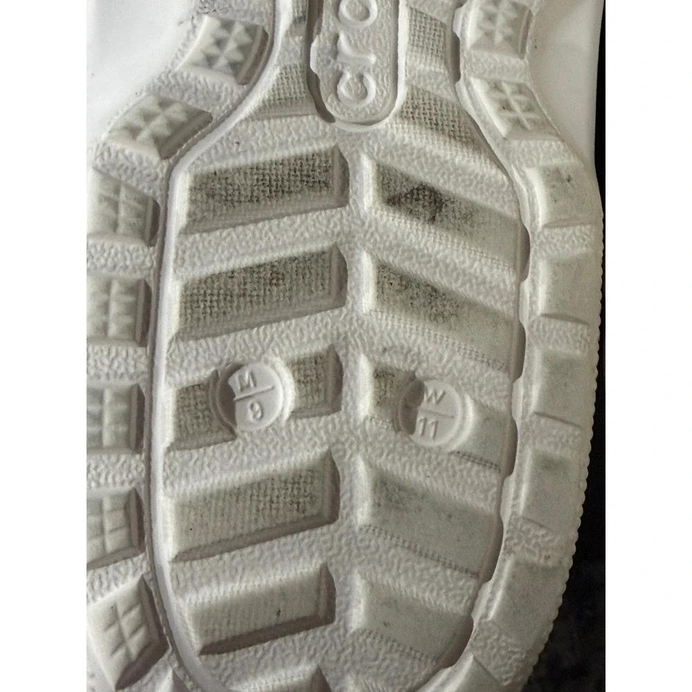Crocs Classic Lined Clog White Grey‎ Fuzzy Fur Slip On Mens 9 Womens 11 Shoes